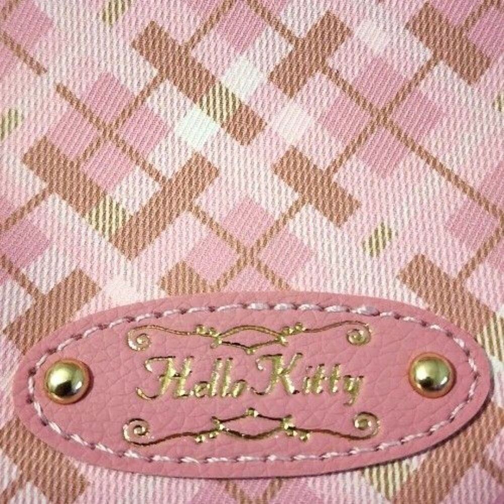 HELLO KITTY Embroidered Plaid Pink Women's  Crossbody Tote Bag  FAST SHIPPING!! - Picture 4 of 11